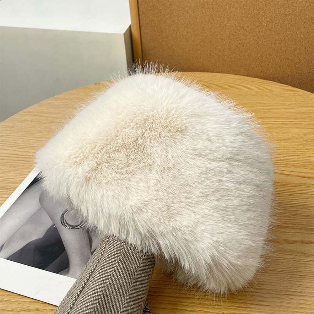 Imitation Mink Fur Plush Bucket Hat Temperament Anti-cold Basin Cap Winter Fisherman Hat  Outdoor