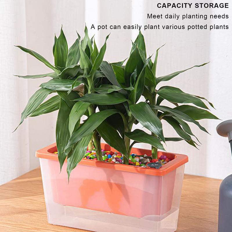 Balcony Vegetable Pot Narrow Rectangular Succulents Trough Planting Flower Pot Home Window Lazy Self-watering Flower Pot