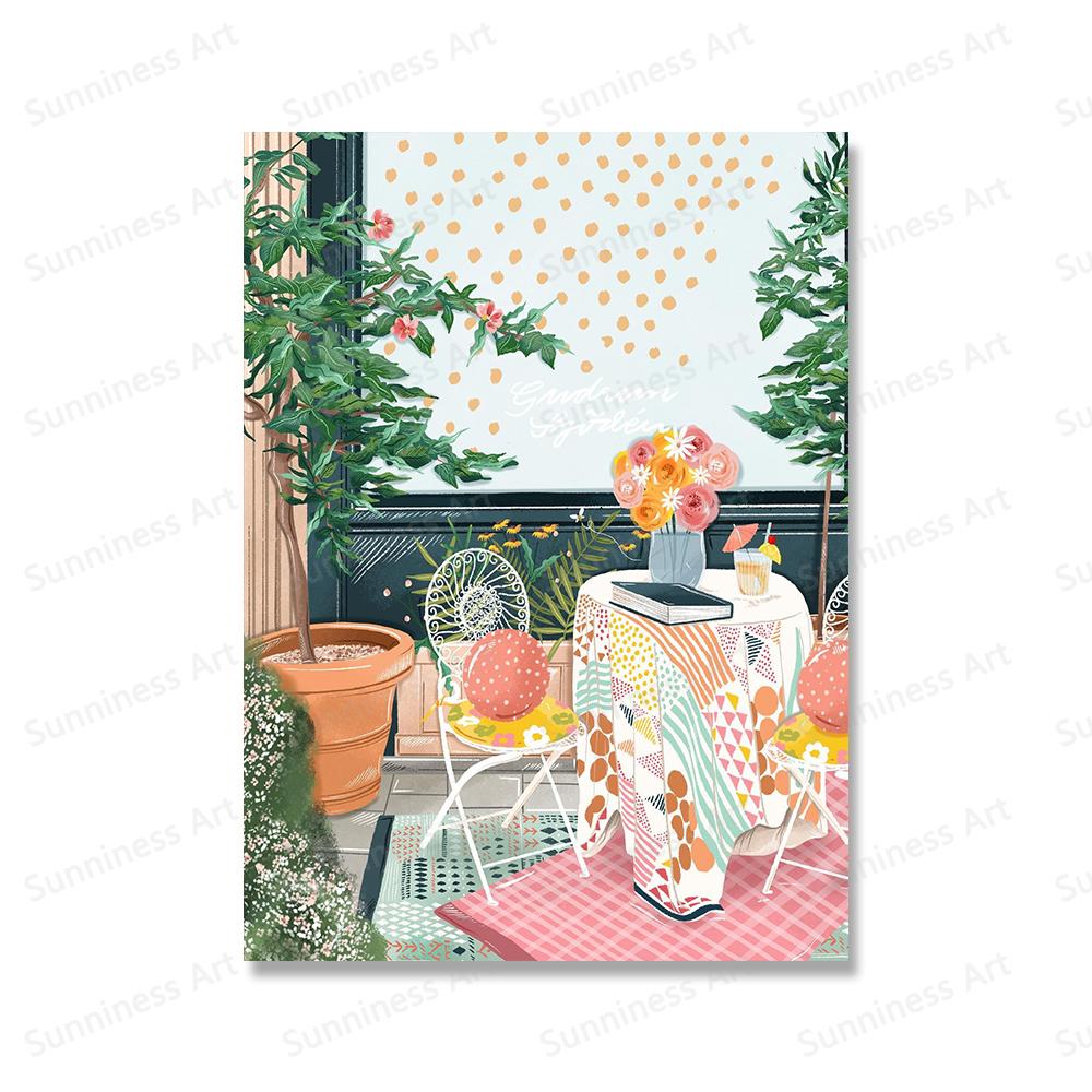Nordic Coffee Gift Wall Pictures Art Prints Kitchen And Dinning Canvas Painting Cafe Shop Posters Window Landscape Wall Decor