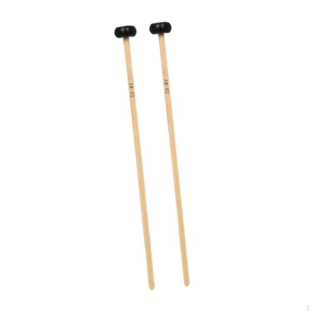 2 Glockenspiel Mallet Sticks with Rubber Head for Marimba and Chime