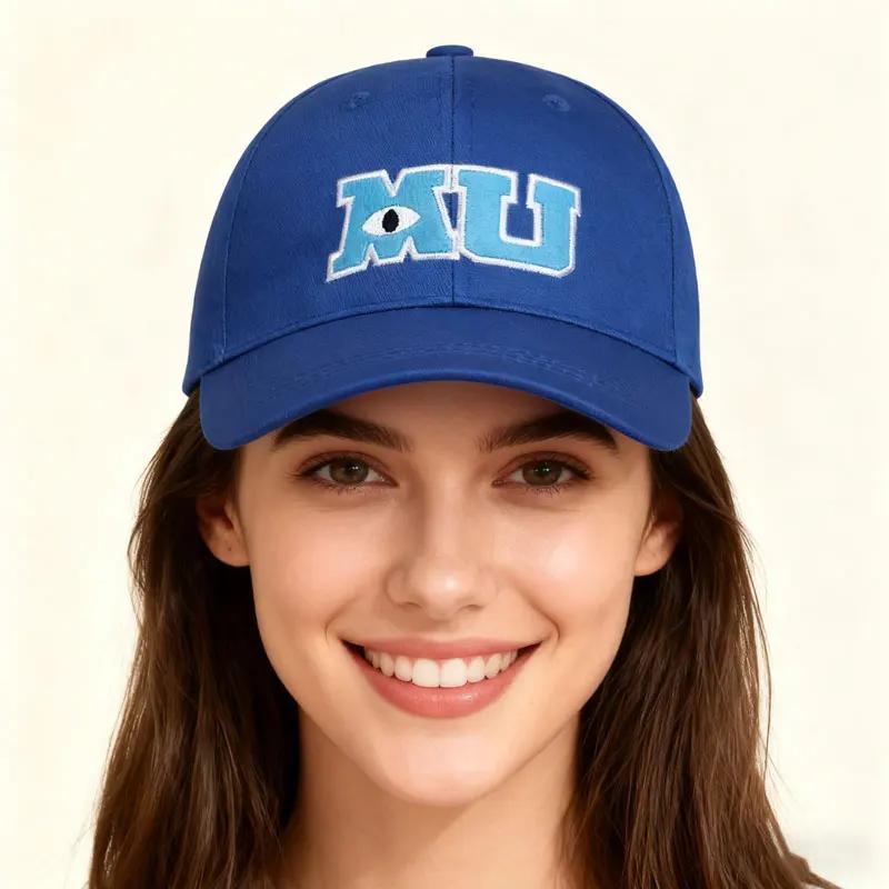Yiran Bag Women's Blue New Fashion High Quality Men Baseball Cap Monsters University Letters Embroidery Caps Hat Sun Shield Hats Snapback Hats 55-60Cm