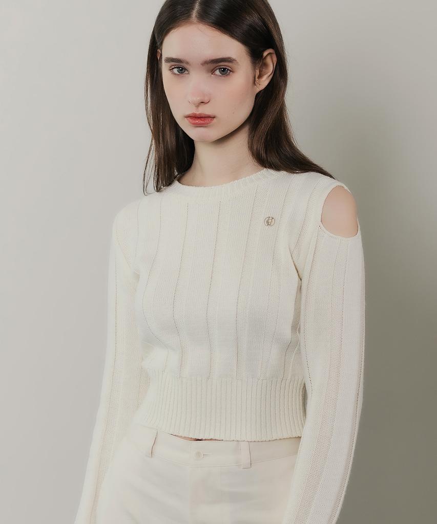 HARDCORE HAPPINESS Side Cutout Round Knit_Ivory
