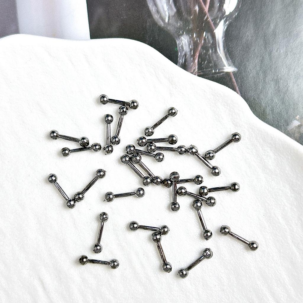 Legierung Gebogener Stab Augenbrauenstecker Außengewinde Doppelseitig Vergoldet Spitzkegel Punk Style Nagelkunst Zubehör DIY Nagel Süß Cool Dekoration DIY