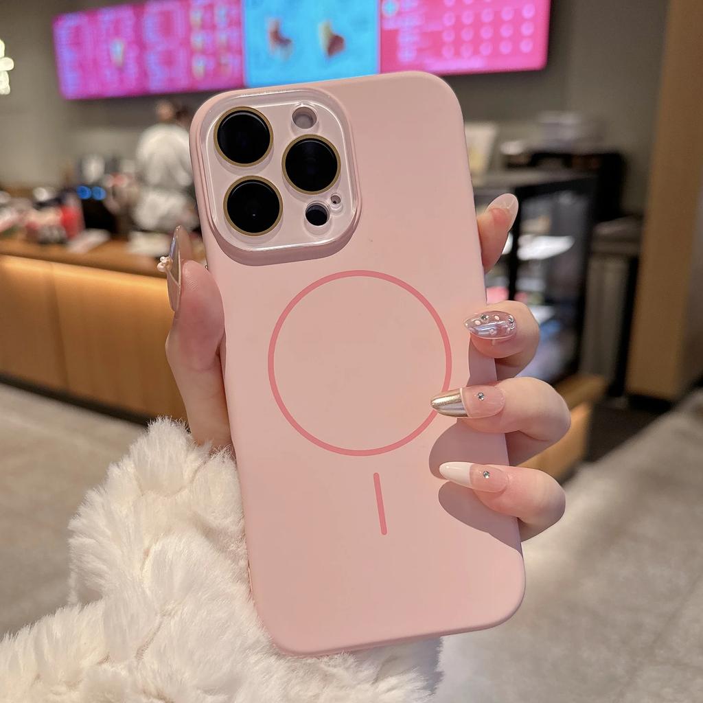 Liquid Silicone For Magsafe Glass Lens Protect Case for iPhone 17 16 14 13 11 12 15 Pro Max Plus Magnet Wireless Charge Cover