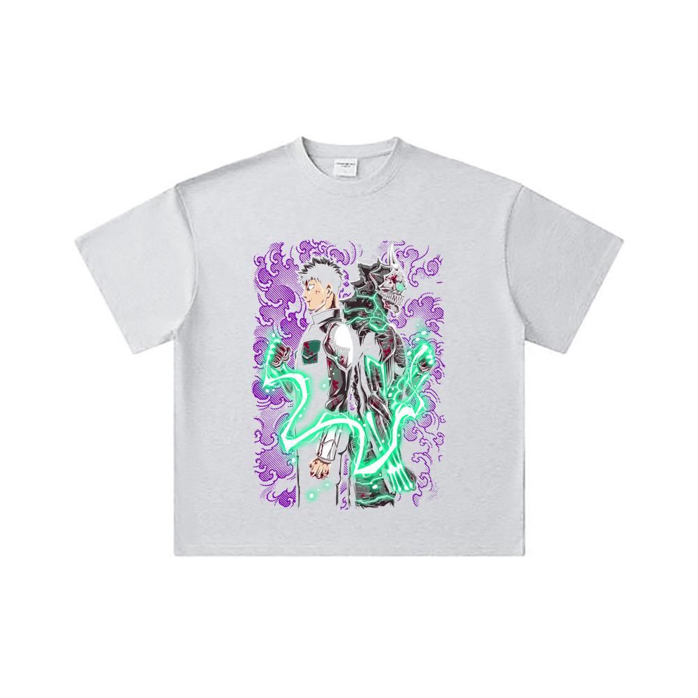 260 GSM Doppelgarn 32er Zählart 100% Baumwolle Kaiju No 8 V9 Kafka Druck Unisex Schweres Baumwoll-T-Shirt