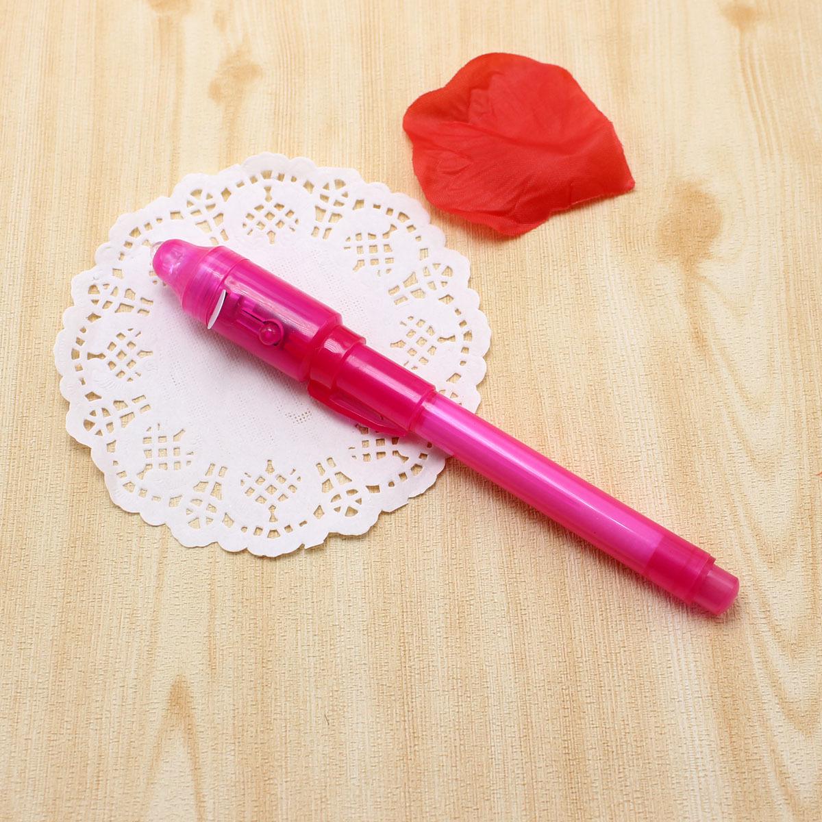 

UV Invisible Ink Pen with LED Light - Magic Luminous Highlighter & Money Detector розовый