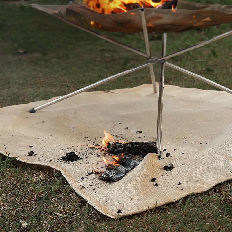 1pc Barbecue Fire Protection Pit Mat Camping Picnic Barbecue Mat High Temperature Ironing Fire Retardant Carpet Outdoor Indoor