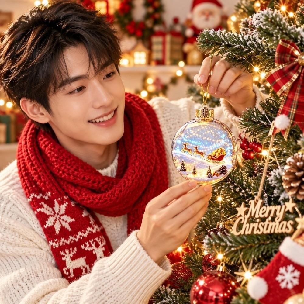 Transparent Christmas Ball Ornament Lightweight Holiday Tree Decor Family Dinner
