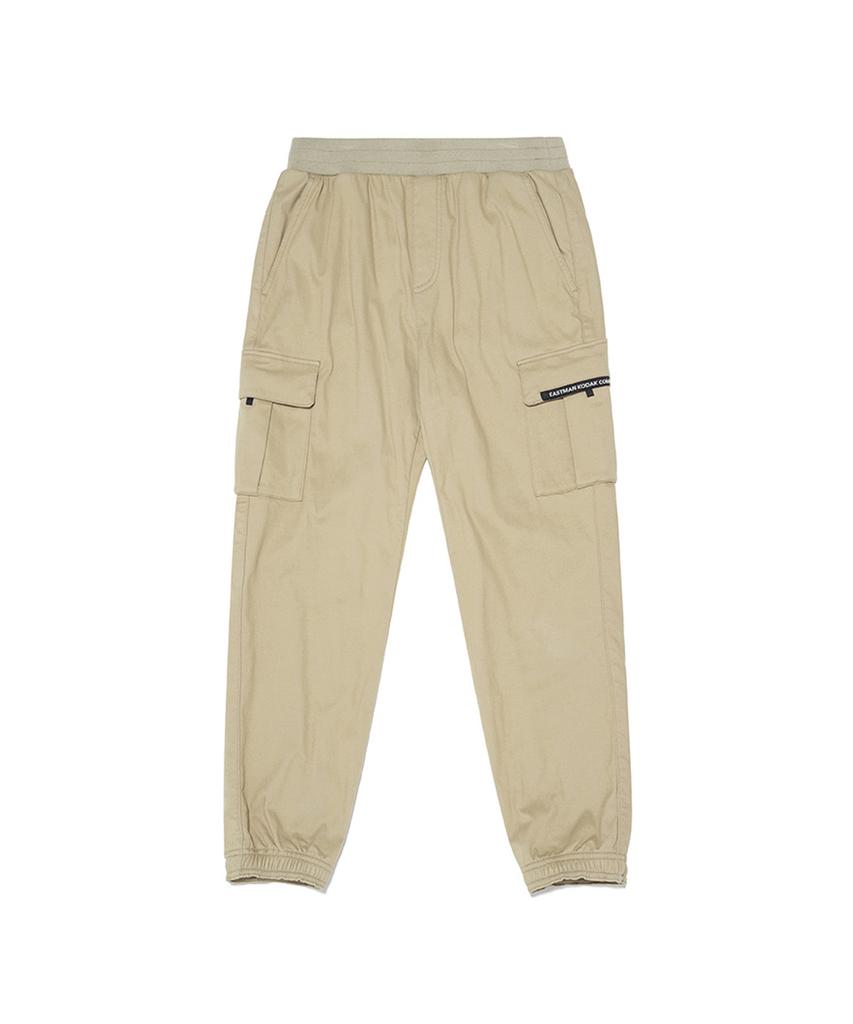 KODAK Essentials Woven Debonding Brushed Slim Cargo Jogger Pants Beige