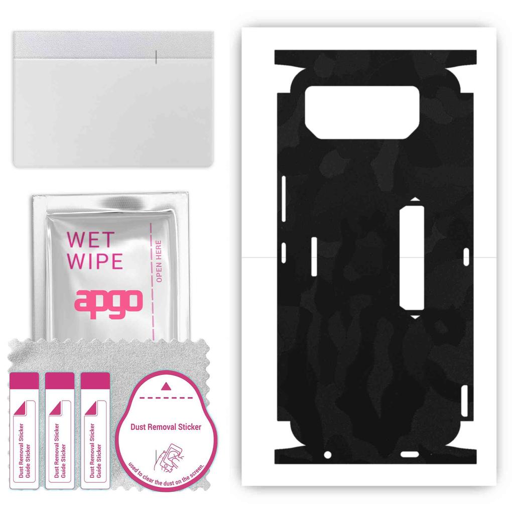 apgo Protective Skin Sticker for the Back+sides Compatible with Asus ROG Phone 6 Pro, Full Wrap Film, Foil, Vinyl - Pattern Black Camo