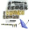 80 Sets DIY Decoration Punk Rivet Mixed Size Back Studs & Spike Clothes Spikes Kit  Leather Craft