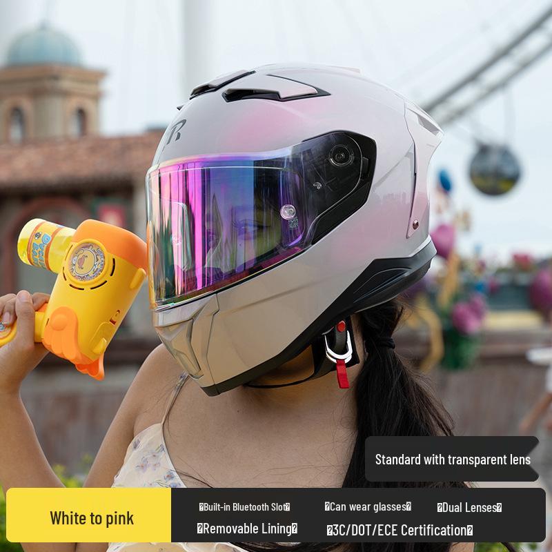 RSV Motorcycle Helmet with Double Visor, Men's Full Face, All-Season, Universal Fit, 3C Certified (Model 939)