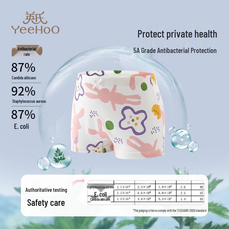 YEEHOO Girls' Antibacterial Cotton Boxer Briefs