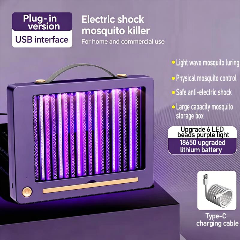 Portable Electric Mosquito Killer Lamp 220V Mosquito Repellent Fly Trap Zapper for Household Commercial Outdoor Insect Proof Bug Catcher Plug in белый