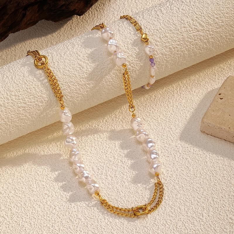 Versatile freshwater pearl necklace, simple and high-end pendant, non-fading jewelry, collarbone chain, bracelet, female natural