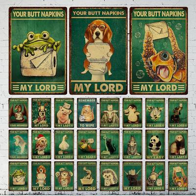 MY LORD LADY Tierportrait Schilder Vintage Blech Metall öffentliche Retro Wanddekoration Garten Park Wild Cave Metall Poster