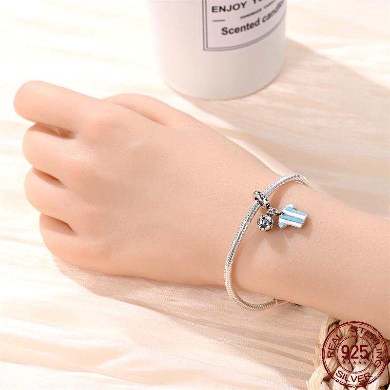 Kupfer DIY Perlen Fußball Badminton Fitness Serie Charm Passend für Pan Original Armband Für Frauen Schmuck Geburtstagsgeschenk