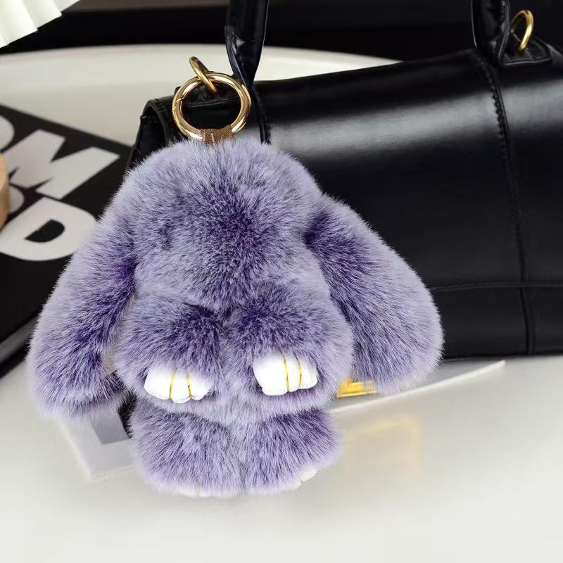 Imitation Otter Rabbit Fur Keychain: Cute Play Dead Rabbit Pendant for Bags & Phones