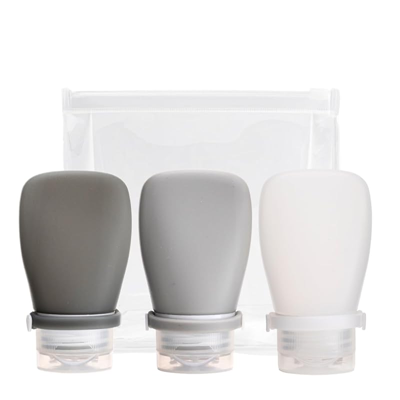 

foraweek [2025 latest model] Travel bottle Shampoo bottle [safe silicone band type] refill bottle for travel travel goods With clear pouch public bath