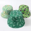 Spring Summer New Pattern Reversible Fisherman Hat Women Casual Sun Protection Green Variety
