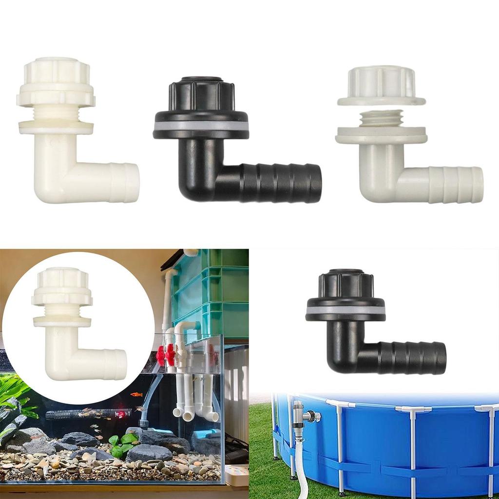 Aquarium Drain Connector ABS Elbow Quick Hose Nozzle for Water Tank and Ducting Pipe Joint