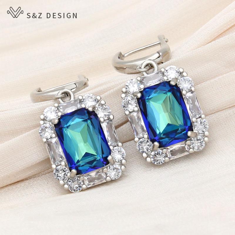 

Модные серьги-капли цвета розового золота с прямоугольными кристаллами для женщин, свадебные украшения, серьги-капли с кубическим цирконием, подарок