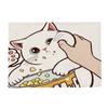 Kočičí lněná podložka na stůl Roztomilý odmítá políbit Prostírání s kresleným vzorem Dekorace na kuchyňský stůl Mat