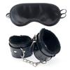 2pcs PU Leather Sex Handcuffs with Eye Mask Sex Toys for Couples Adult Games Bondage Restraints Erotic Accessories
