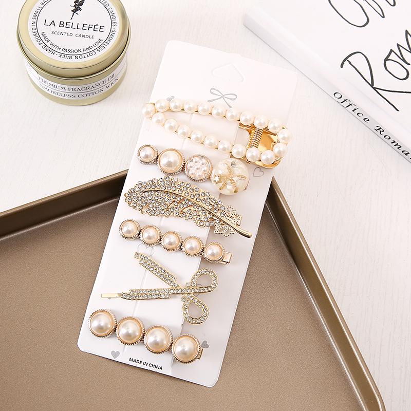 Luxury Pearl Bow Feather Hair Clip - Korean Style Bangs Accessory