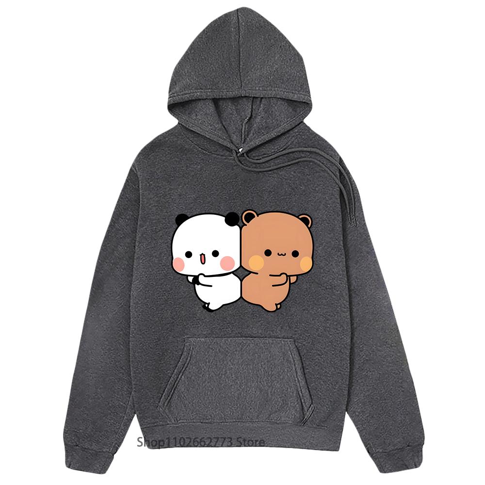 Bubu Dudu Mikiny Kawaii Bubu Dudu Grafické Mikiny Roztomilé Oblečení s Pandou Kreslené Dámské Ležérní Vtipné Korejské Pulovry
