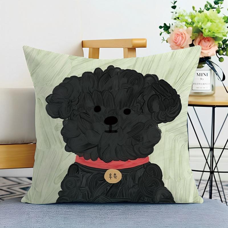Niedliches Malerei Welpe Druck Dekorative Kissenhülle Schlafzimmer Wohnzimmer Quadratische Kissenhülle