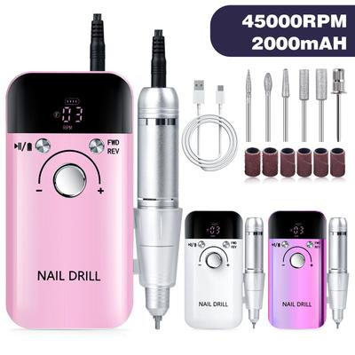 Professional Nail Remover V6 Sander 45000 RPM Electric Portable Electric Nail Scrubber Machine Manicure Nail Sander Electric Nail Polish Drill