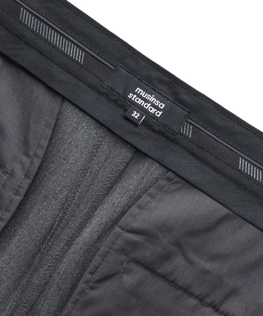 MUSINSA STANDARD Lightweight Wide Hidden Banding Crop Slacks [Medium Gray]