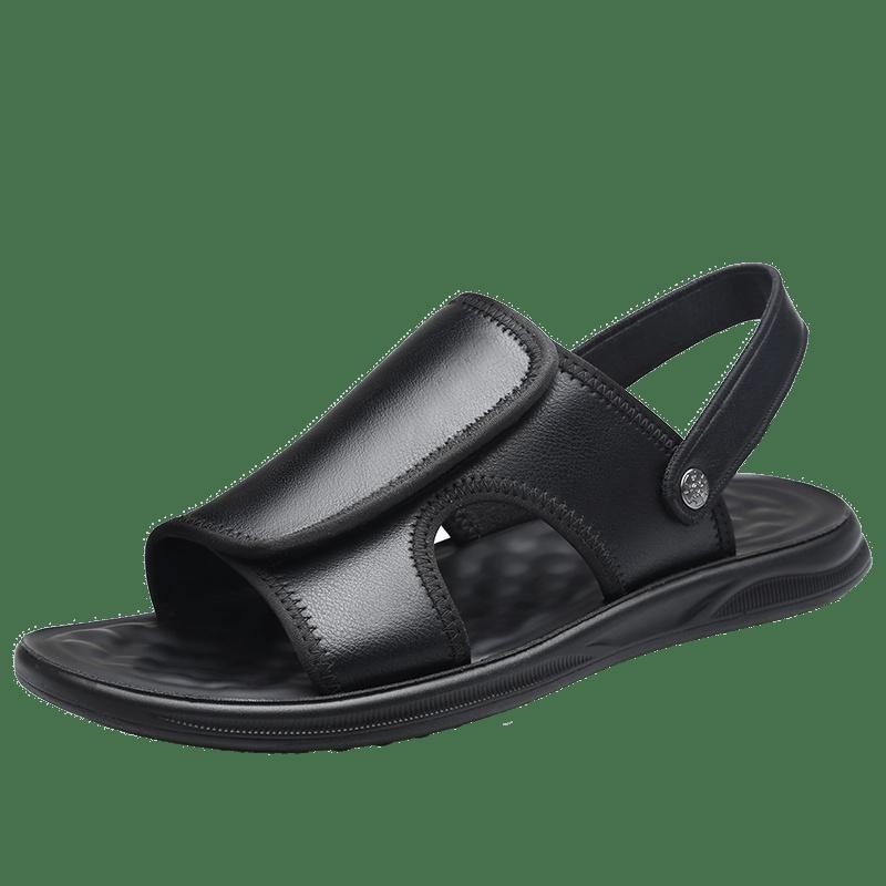 Men Summer Sandals simple black beach walking design Lightweight Open Toe Beach Walking Shoes Outdoor Casual Slip On Footwear Da