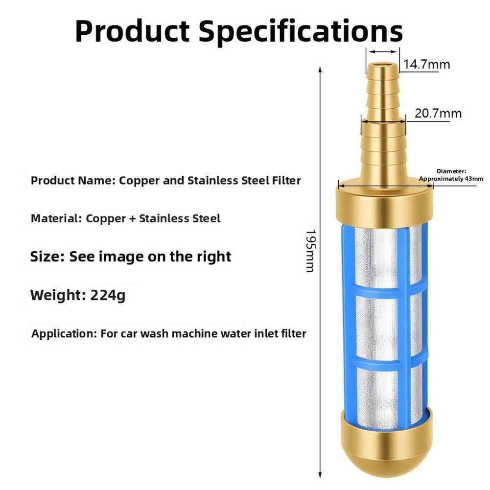 Brass Hose Water Suction Strainer Filter With Stainless Steel Mesh For Garden Pump & High-Pressure Washer