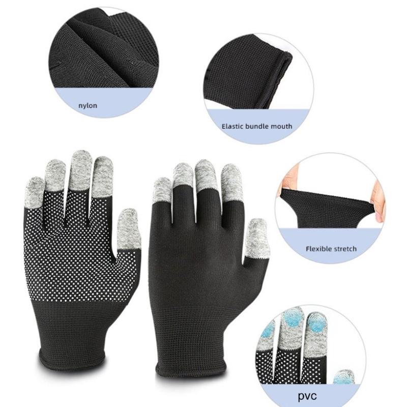 1 Pair Five Finger Touchscreens Gloves With Extended Cuffs And Nonslip Palms For Winter Outdoor Activity