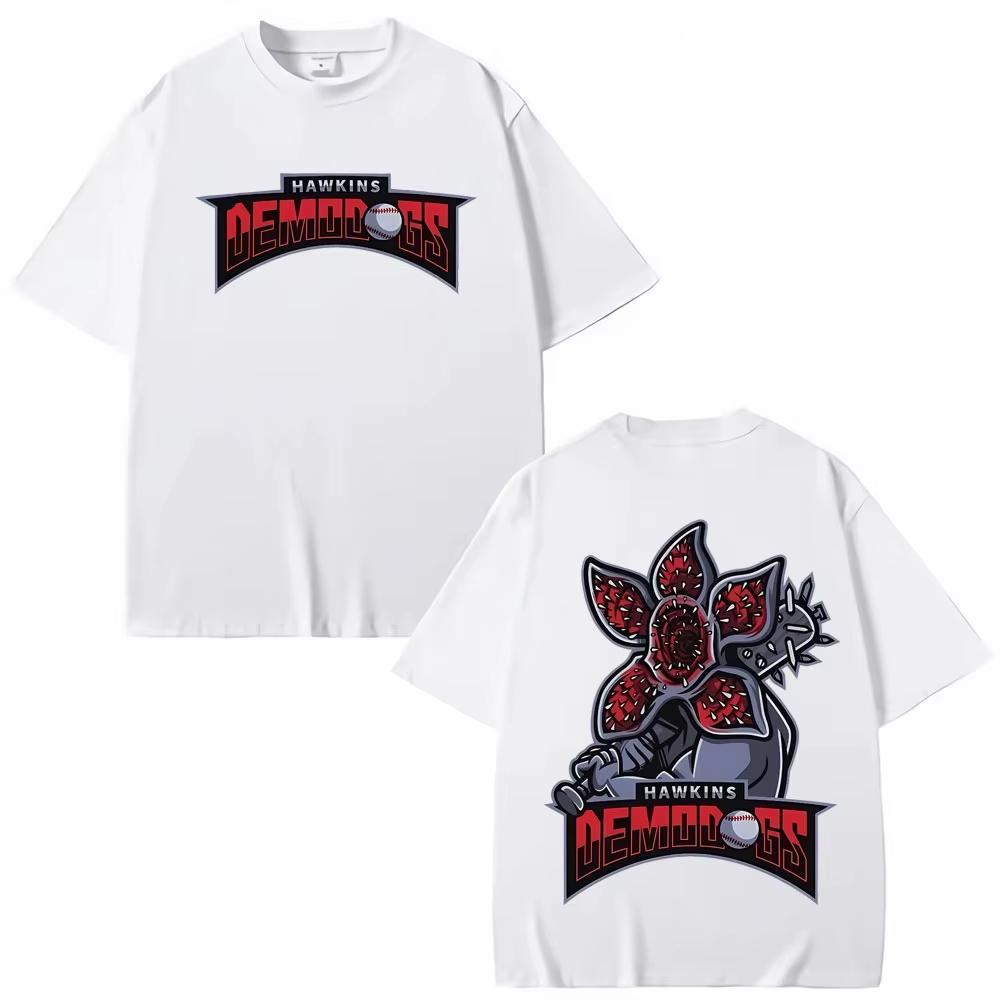 American TV Series Eddie Munson Demogorgon Hawkins Tshirt Cannibal Flower Monster Graphic Fashion Harajuku Women Short Sleeves
