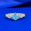 Jewelry One Carat Rose Wreath Aquamarine Light Luxury High Sense Rose Cut Ring Beautiful Wedding Ring