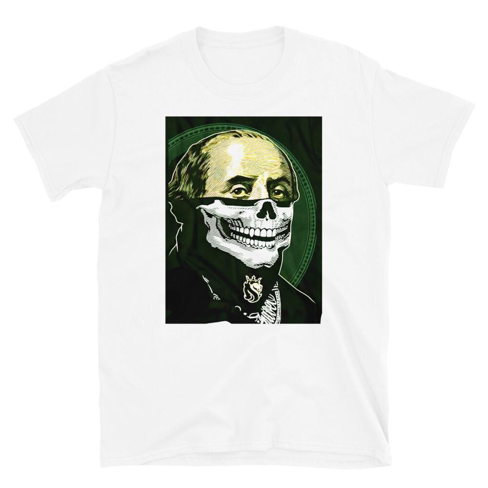 

MONEY DOLL WEARING MASK PROTECT YOURSELF FUN GRAPHIC Short-Sleeve Unisex T-Shirt S разноцветный