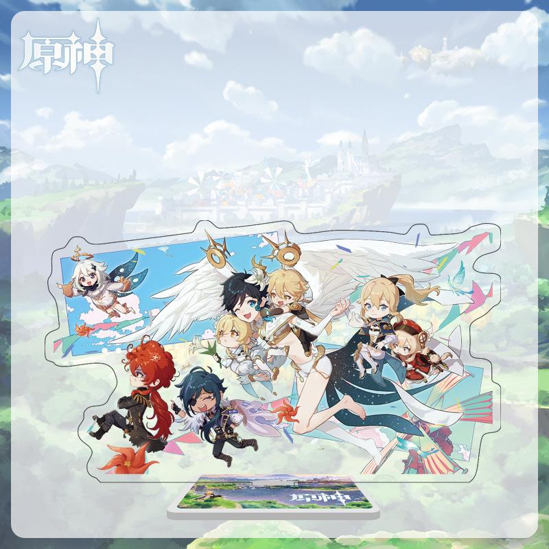 16cm Height  Acrylic Large Stand-up Display Featuring Characters From Mondstadt, Liyue, and Inazuma In Genshin Impact