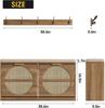 Rattan Entryway Bench with Cushion, Coat Rack & 2 Drawers, Narrow Shoe Storage, 5 Hooks, Rustic Oak