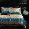 Luxury High-end Silk Leopard Print Bedding Set Soft Silk Satin Queen King Duvet Cover Sheet or Fitted Sheet Combination Set Gift