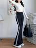 Women's Versatile Side Stripe Sport Flared Pants - Spring/Autumn Loose Wide-Leg Casual Trousers