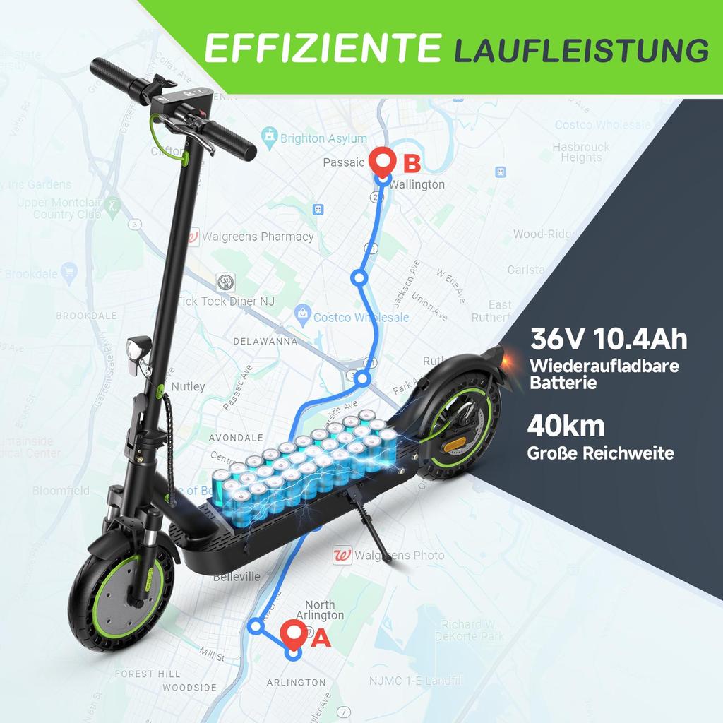 Elektrisk Skoter Vikbar 10" 500W Motor Topphastighet 20Km/h 42V 10AH Max Räckvidd 40Km Last 120Kg Svart S9 Max