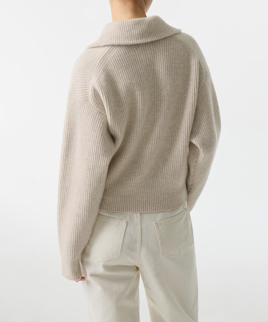 MUSINSA STANDARD WOMAN Women'S Lambswool Ribbed Knit Half Zip [Oatmeal]