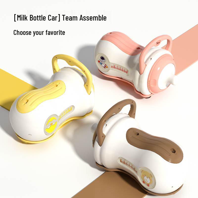 Musical Peanut Car Baby Walker: Four-Wheel Scooter with Silent, Universal Wheels and Anti-Rollover Slider