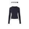 JOY SPEAKER Pleated Round Neck Knit Top