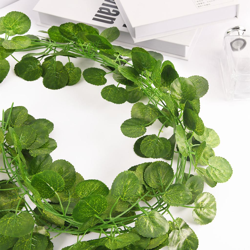 200Cm Silk Artificial Ivy Hanging Leaf Garland Plant Creeper Leaf Home  Wedding Garden Bathroom Decor Green Vine 1pc/6pcs