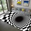 Teenager 3D Vortex Illusion Carpet Non Slip Indoor Rug Geometric Optical Design for Entrance Living Room Bedroom Home Decor Mat