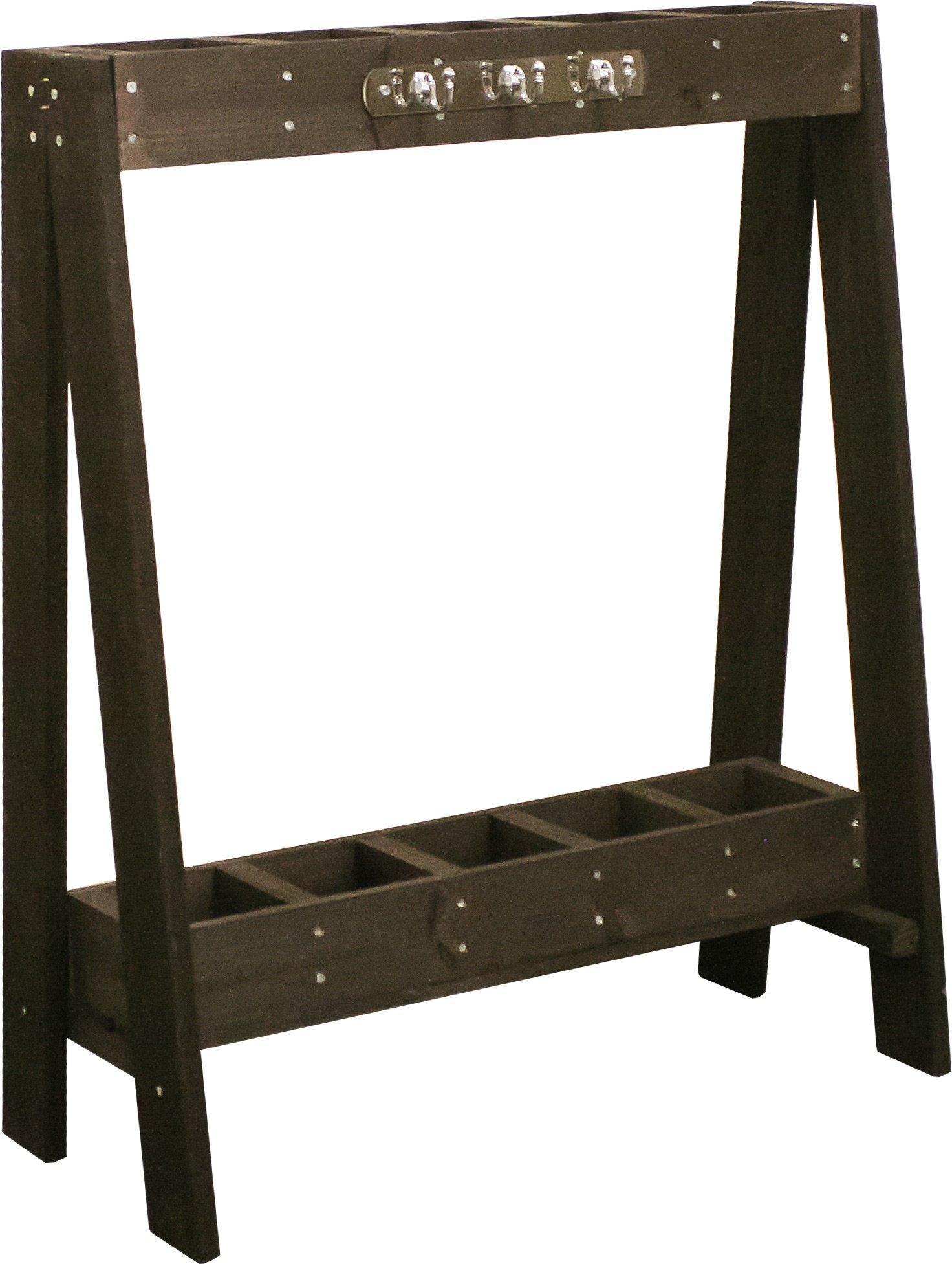 

Garden Garden Natural Wood Tool Stand, 55cm Wide x 26cm Deep x 68cm High, Dark Brown, TOST-720DBR
